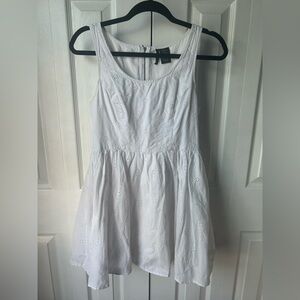 Cute white floral eyelet/broderie anglaise sun dress - size medium (M)